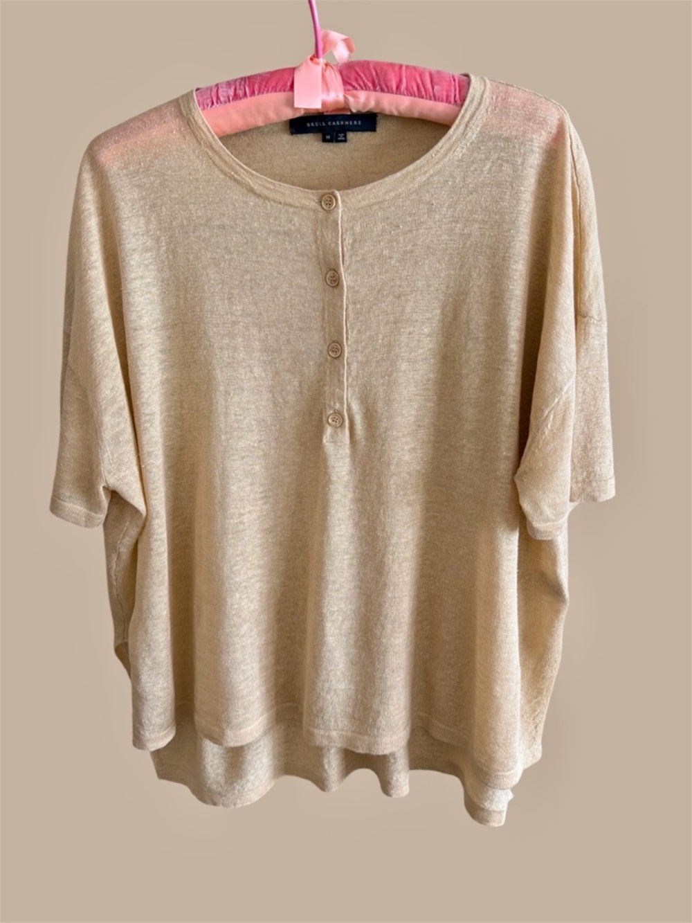 Skull Cashmere Drop-Shoulder Oversized Top